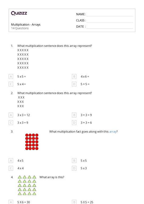 50+ Multiplication with Arrays worksheets for 3rd Class on Quizizz ...
