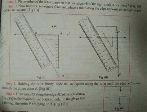 draw a line m. draw a perpendicular on m from a point X not lying on it ...