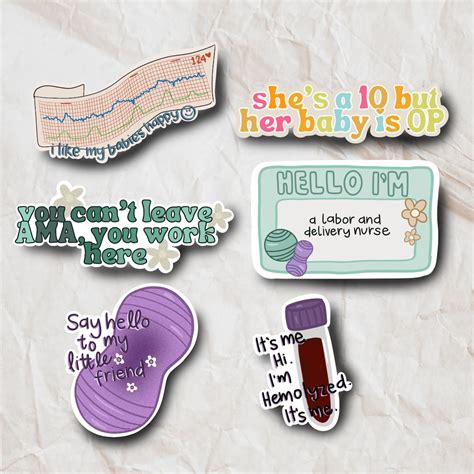 Labor and Delivery Nurse Stickers (2); Stickers for Nurses; Postpartum ...