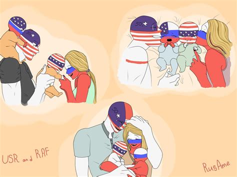 Countryhumans. RusAme. RAF and USR.
