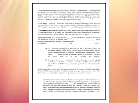 Book Publishing Contract Template Editable Instant Download - Etsy