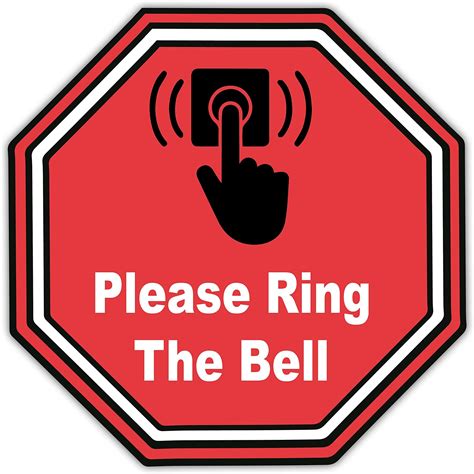 ISEE 360® Please Ring The Bell Printed Sign Sticker For Office Home ...
