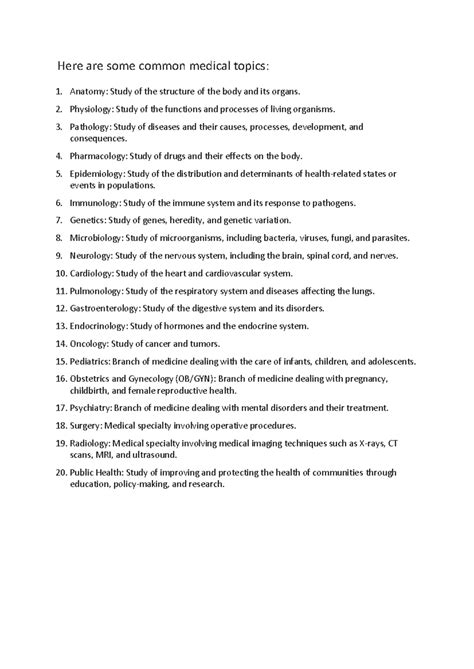 Here are some common medical topics - Here are some common medical ...
