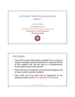 Introduction to Artificial Intelligence - CA173 INTRO. TO ARTIFICIAL ...