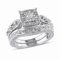 Image result for Zales 1/5 CT. T.W. Diamond Cascading Bridal Set In Sterling Silver