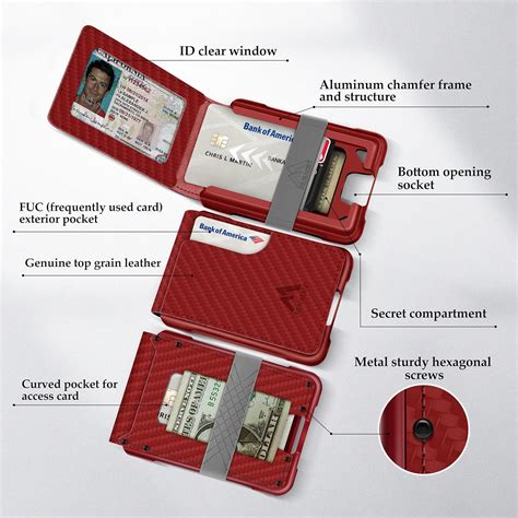 Buy Mens Wallet Tactical Bifold Wallets for Men Metal RFID Blocking ...