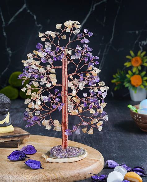 Crocon Amethyst & Citrine Crystal Tree of Life - Handmade India | Ubuy
