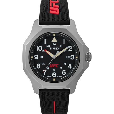 Timex UFC Reveal 41mm Silicone Backed Leather Strap Watch -TW2V85400X6