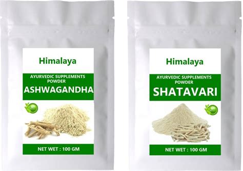 HIMALAYA NATURAL ASHWAGANDHA POWDER AND NATURAL SHATAVARI POWDER ( 100 ...