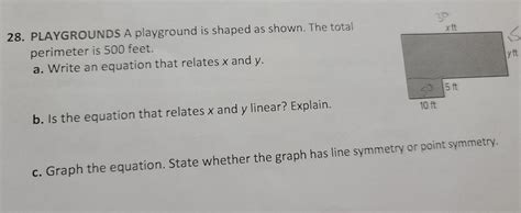 Solved: PLAYGROUNDS A playground is shaped as shown. The total ...
