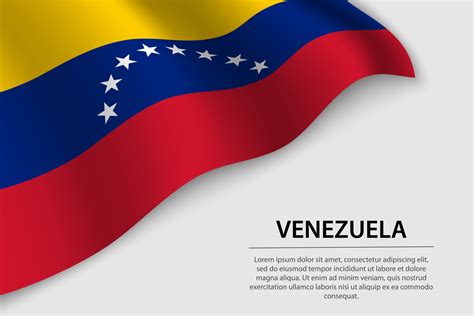ola bandera de Venezuela en blanco antecedentes. bandera o cinta vec ...