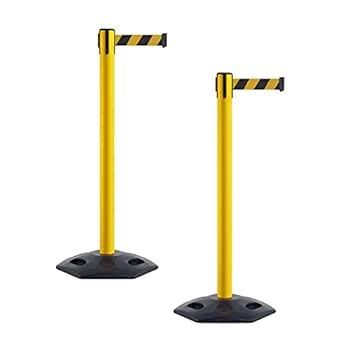 CCW Series WBB-200 Set of 2 Outdoor Safety Rubber Base Stanchion ...