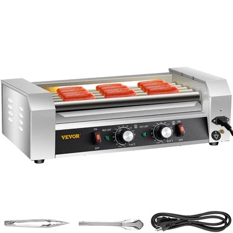 VEVOR Hot Dog Roller, 12 Hot Dog Capacity 5 Rollers, 750W Stainless ...