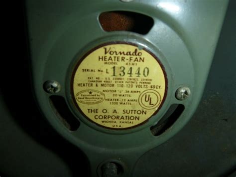 Vintage Vornado Heater Fan Model 45H1 O. A. Sutton Corporation Working ...