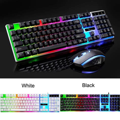 ShiningLove Colorful Backlit Standard Keyboard 104 Keys USB Ergonomic ...
