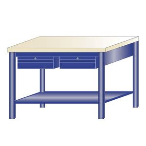 Beech workbench - 214 - ARMECO - for workshops / monobloc / with drawer