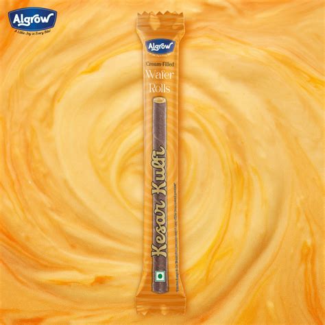 Algrow Kesar Kulfi Wafer Roll Stick (JAR OF 40 PIECES) – ALGROW