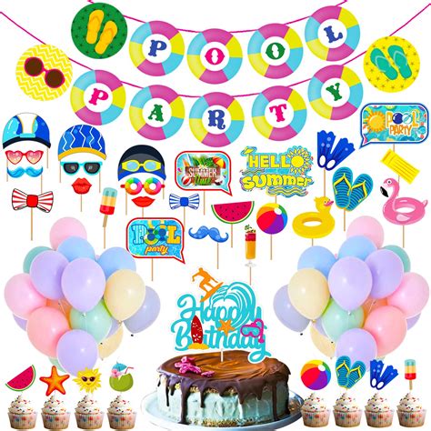 Party Propz Pool Party Decorations Items-Huge Pack Of 77 Pcs|Summer ...