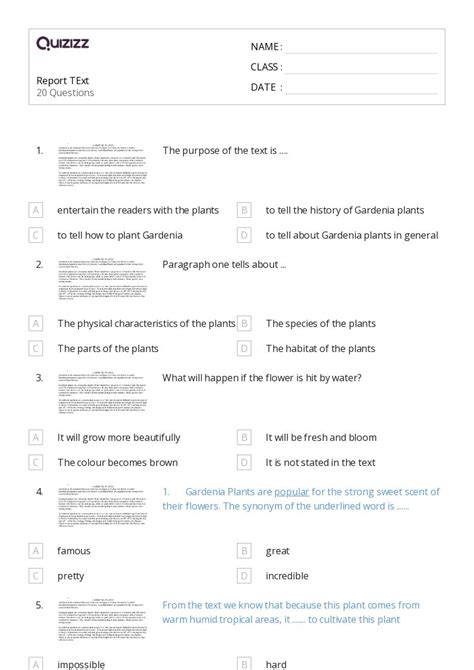 50+ plant parts and their functions worksheets for 9th Class on Quizizz ...