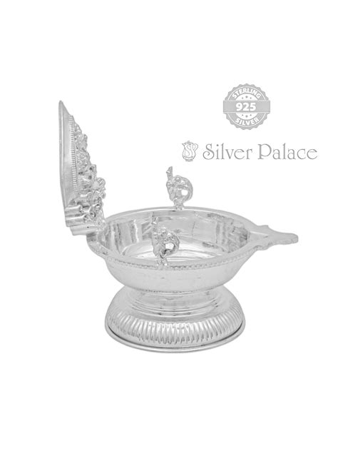 925 Pure Silver Kamatchi Lamp For Pooja Use - Silver Palace