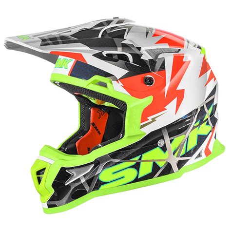 SMK Allterra Fulmine White Orange Yellow Gloss (GL174) Helmet