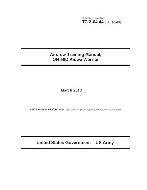 Training Circular TC 3-04.44 (TC 1-248) Aircrew Training Manual, OH-58D ...