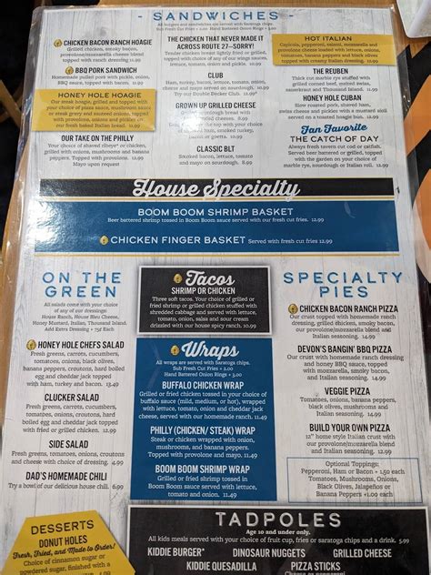 Menu at Honey Hole Bar & Grill, Alexandria