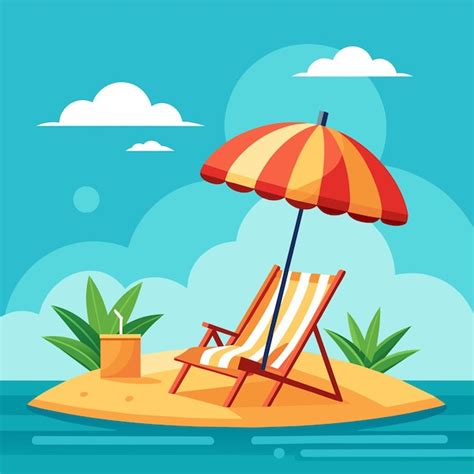 Strandstoel landschap zomervakantie vakantie leunstoelen paraplu's met ...