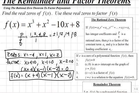 Image result for Rational Zero Theorem Worksheet