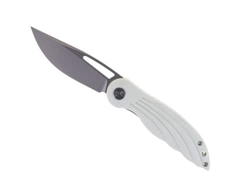 Petrified Fish Nightingale Folding Knife White G10 Handle 14C28N Plain ...