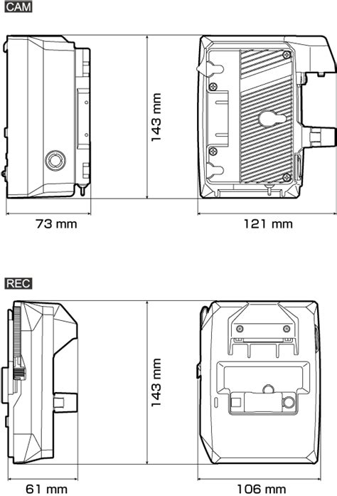 寸法図 | 取扱いガイド VARICAM 35 | Panasonic