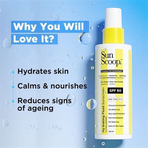 SunScoop Sunscreen - SPF 60 PA++++ Hydrating Fluid Sunscreen SPF 60 PA ...