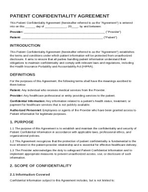 Patient Confidentiality Agreement Template - Fill and Sign Printable ...