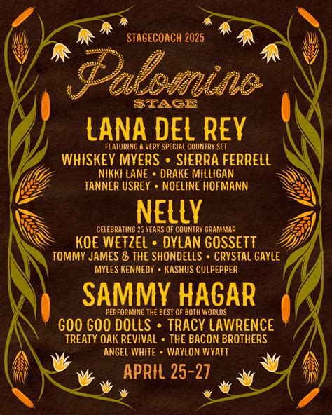 Stagecoach Festival 2025 Palomino Stage Lineup: Lana Del Rey, Nelly