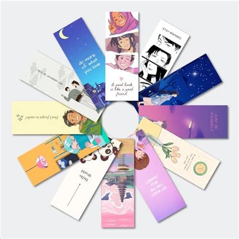 WhatsYourPrint Designer Bookmarks Set of 12, Anime Designs - Specially ...