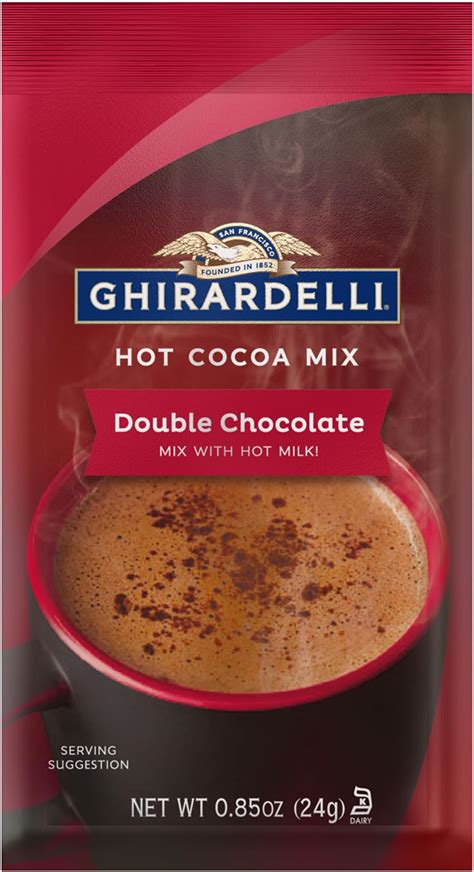 Amazon.com : Ghirardelli Double Chocolate Hot Cocoa Mix, 0.85-Ounce ...