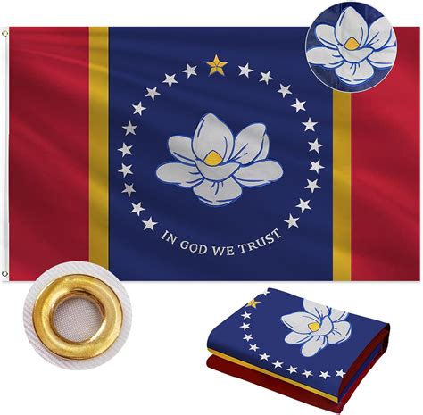 Amazon.com : Mississippi Flag 3x5 FT Outdoor, Double Sided Heavy Duty ...