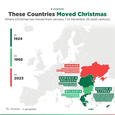 When is Christmas celebrated in Orthodox... - Maps on the Web