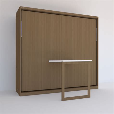 Queen Size Horizontal Wall Bed With Storage & Foldable Table ...