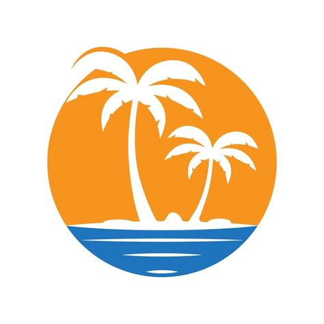 Palmensommerlogoschablonenvektorillustration | Premium Vektor
