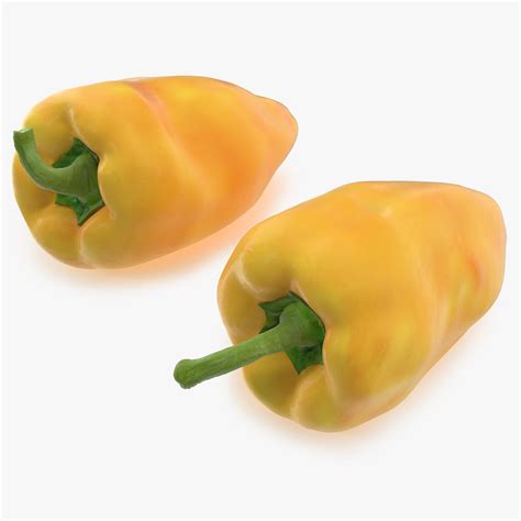 Sweet Long Pepper Orange 3D Model $24 - .3ds .blend .c4d .fbx .max .ma ...