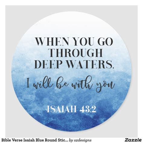 Bible Verse Isaiah Blue Round Sticker | Zazzle | Bible verses isaiah ...