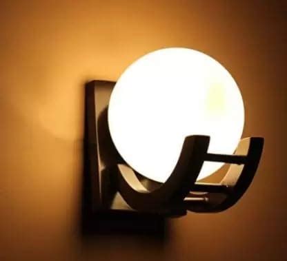 CRAFTVERRE Nordic Wooden Wall Lamps with Marble Glass Shades (W006 ...