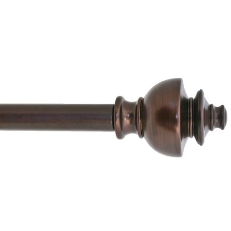 Style Selections 48-in To 84-in Aged-bronze Steel Single Curtain Rod at ...
