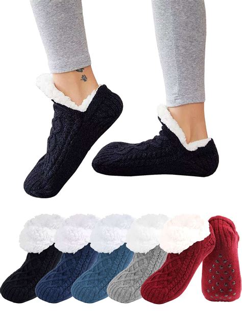 BadPiggies Women Slipper Socks with Gripper Non Slip Soft Warm Cozy ...