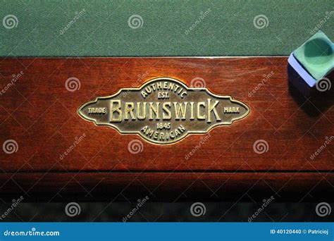 Brunswick Billiards Table with Pool Chaulk Editorial Image - Image of ...
