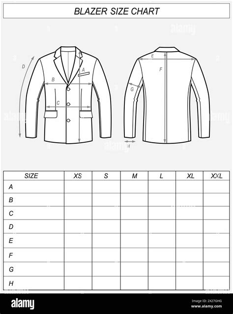 Mens Blazer Size Chart - SizeChartMen.com