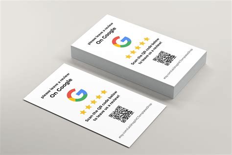Google Review Card Template | Google Review QR Code Cards | Editable Canva Review Cards | Print ...