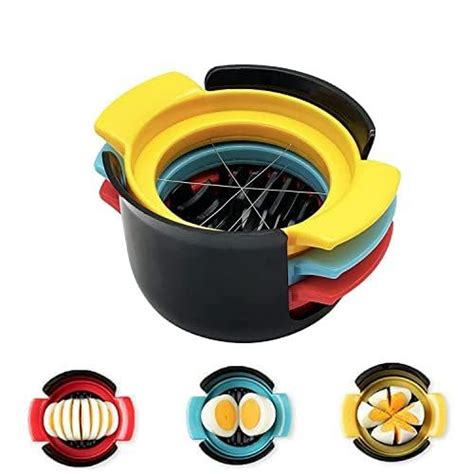 3 in 1 ABS & Plastic Egg Slicer for Hard Boiled Eggs with 3 Slicing ...
