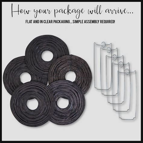 Buy Just Artifacts 6-Inch Black Chinese Japanese Paper Lanterns (Set of ...